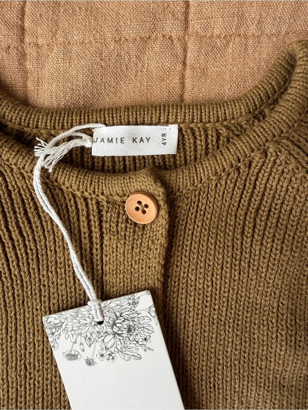 Jamie Kay Olive Green Ribbed Button Cardigan - Picture 2 of 3